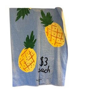 Kate Spade Oversized Pineapple Blue Beach Towel.